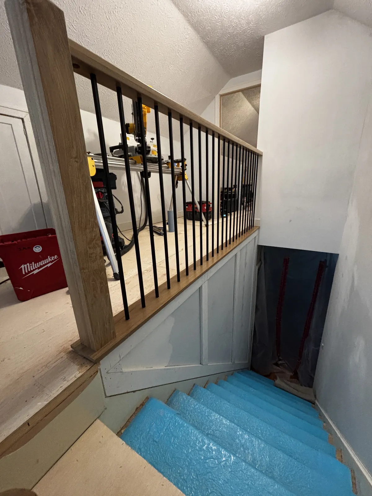 Railing and iron spindle installation